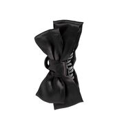 Large black satin bow claw clip